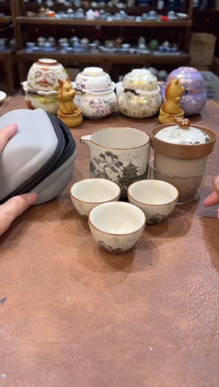 真的很便宜会开片的旅行茶具