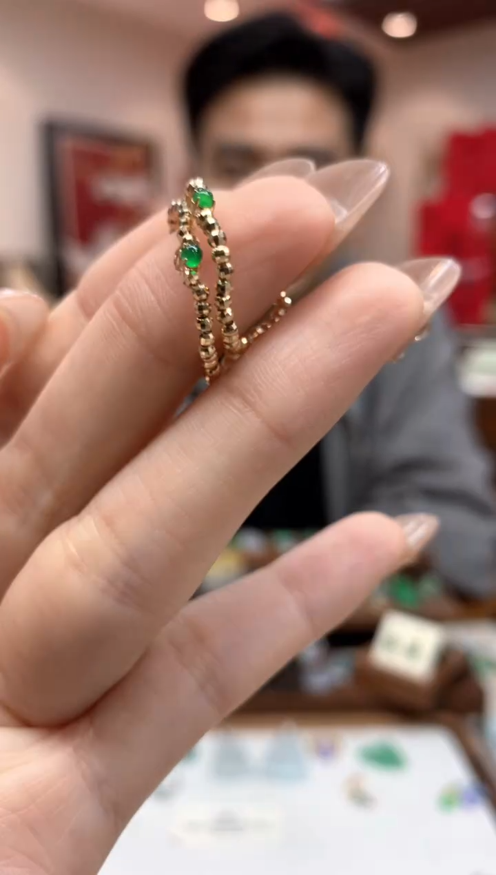 【闪购商品】翡翠戒指18K金镶嵌戒指多样性发货1件