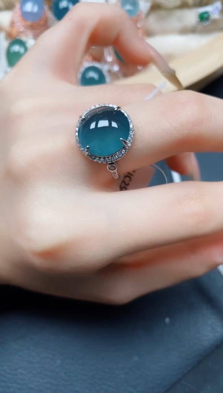 【闪购商品】翡翠戒指银S925镶嵌翡翠