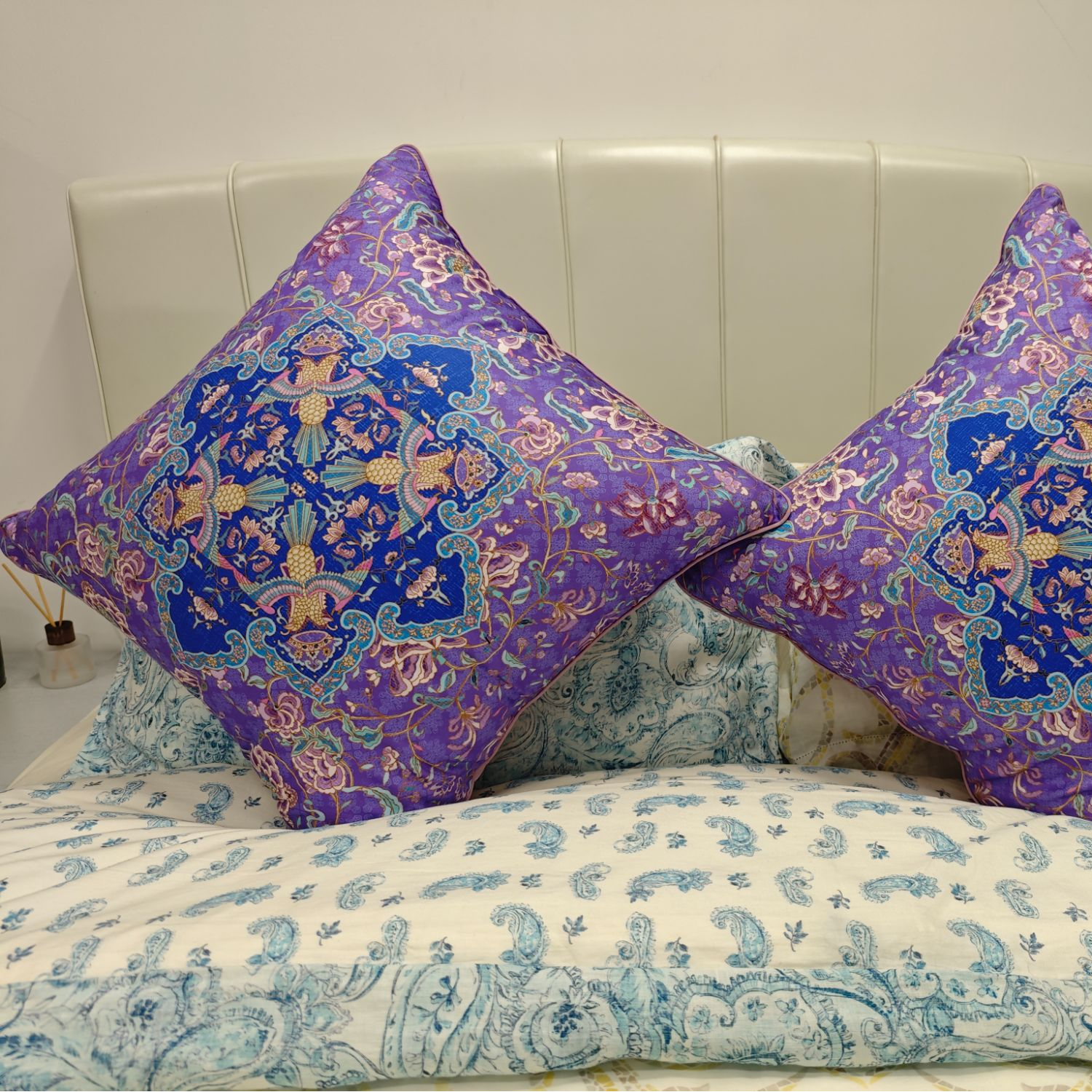 【赠】Cieltown/夏尔小镇紫宸花韵/蓝汐花梦大抱枕靠垫枕头靠枕一对