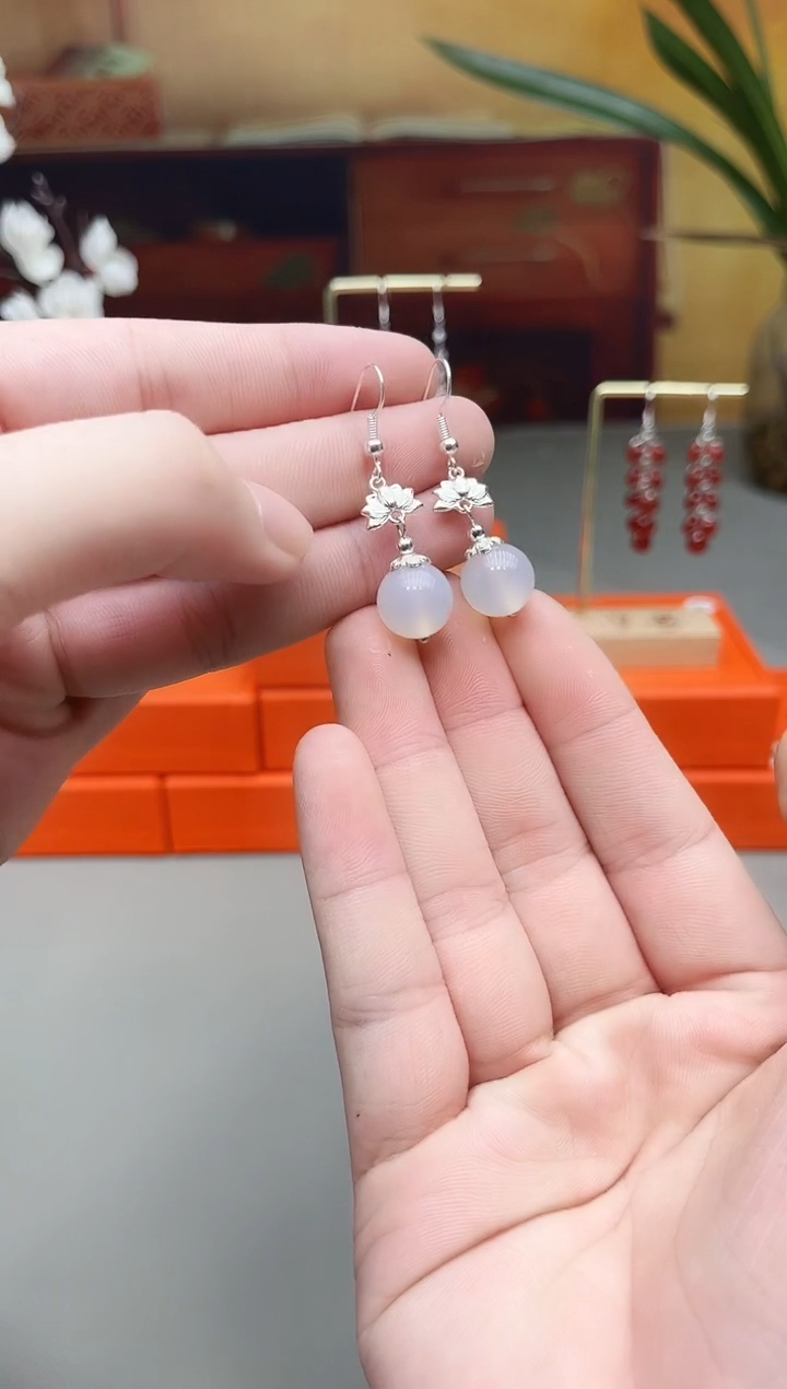 未镶嵌耳钉玛瑙/玉髓116