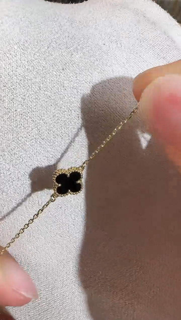 【闪购商品】玛瑙/玉髓手链18K金镶嵌k黄