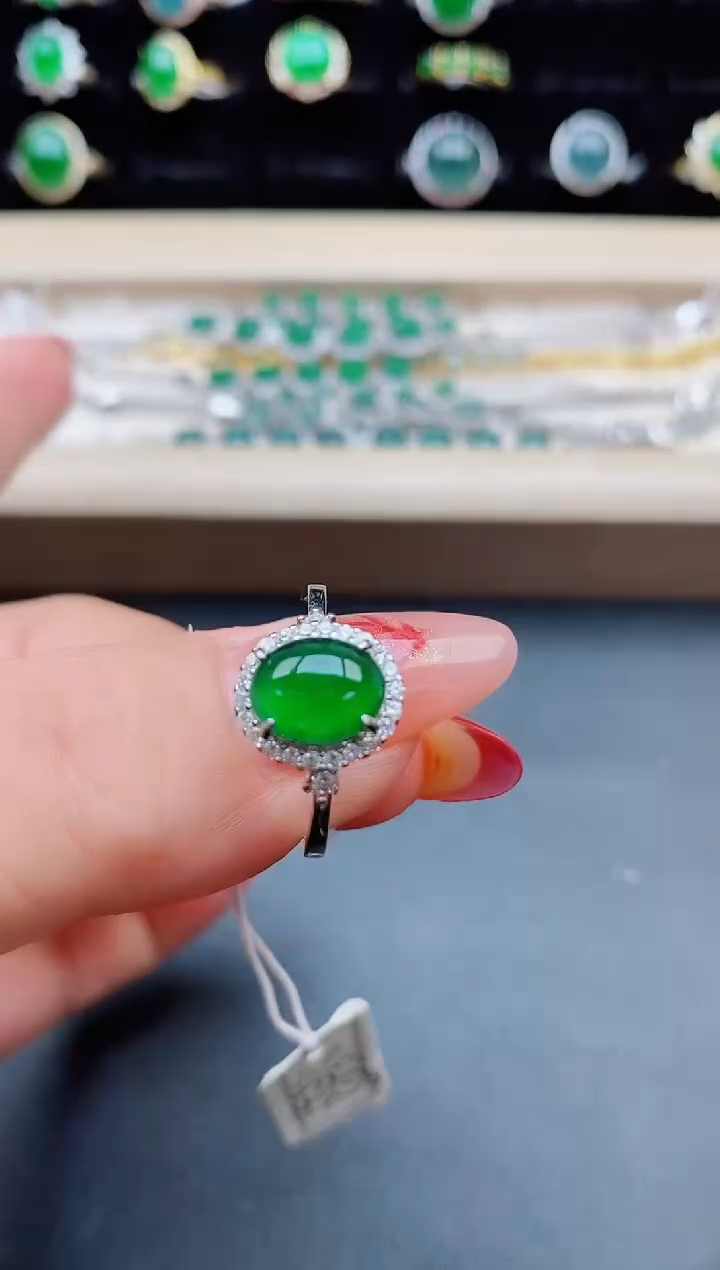 【闪购商品】翡翠戒指银S925镶嵌21321