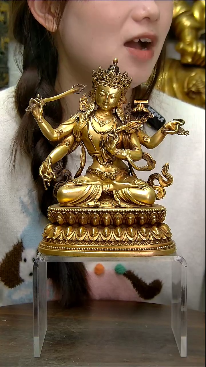 【闪购商品】四臂文殊铜像造像收收藏造像