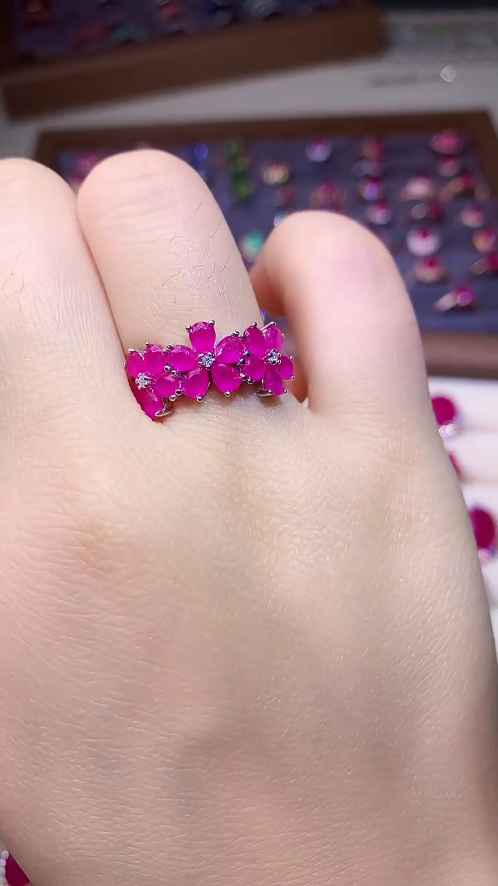 【闪购商品】红宝石戒指银S925镶嵌000