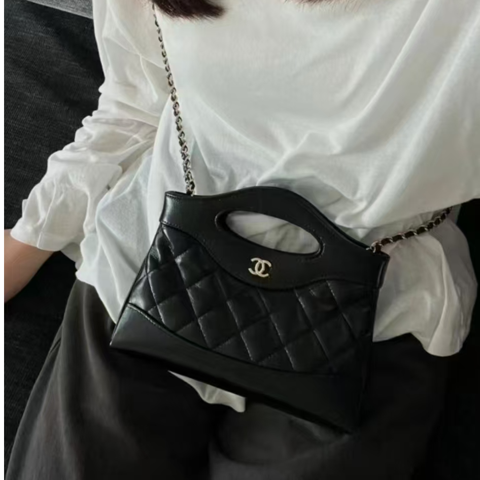 99新 Chanel/香奈儿 31bag油蜡皮nano黑金