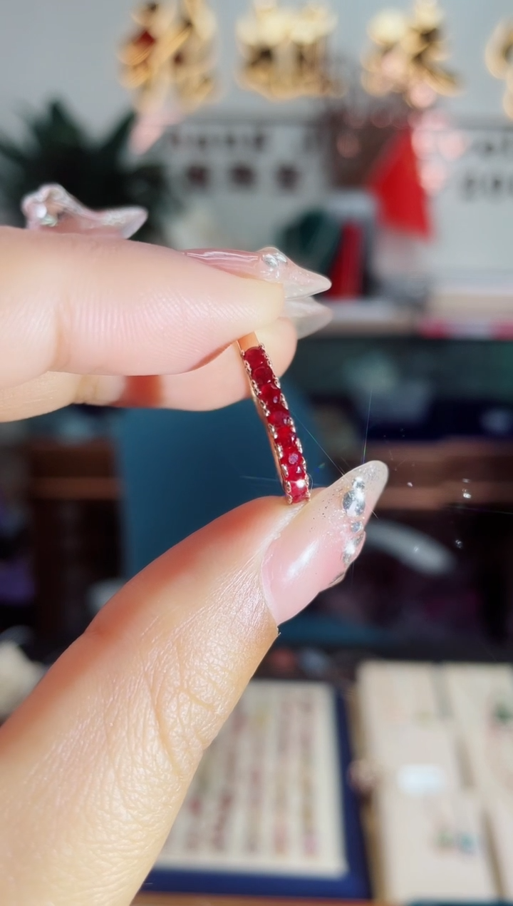 【闪购商品】红宝石戒指银S925镶嵌戒指