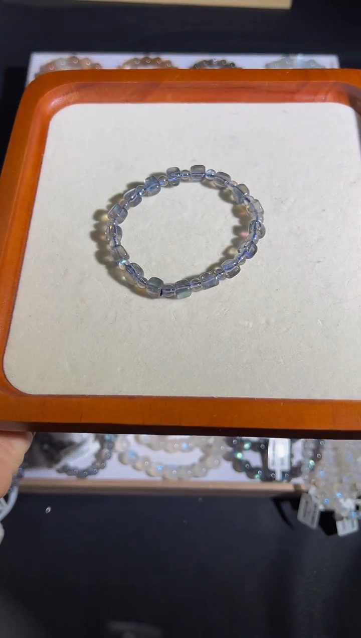 未镶嵌手链长石灰月光方糖单圈 默认微瑕