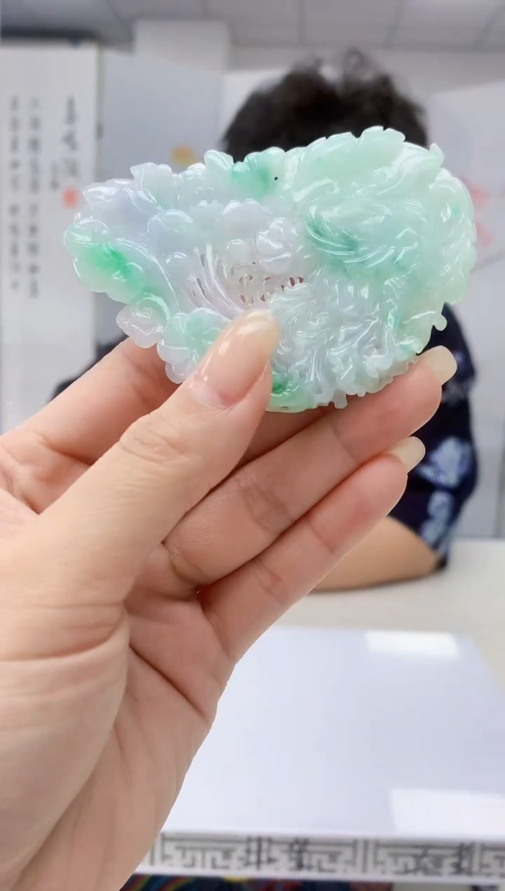 【闪购商品】定制翡翠未镶嵌4688lr-毛货挂件送珠链5