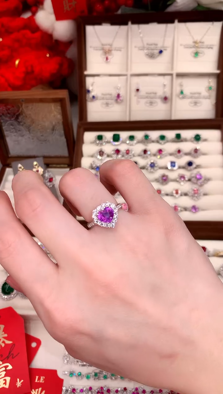 【闪购商品】彩色蓝宝石戒指18K金镶嵌2.06ct/天然宝石/七天无理由