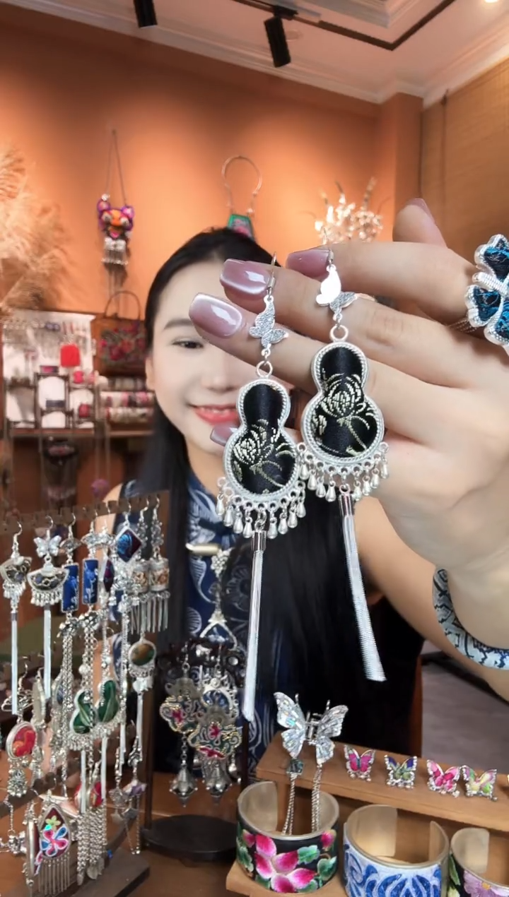 刺绣纯手工民族风耳环