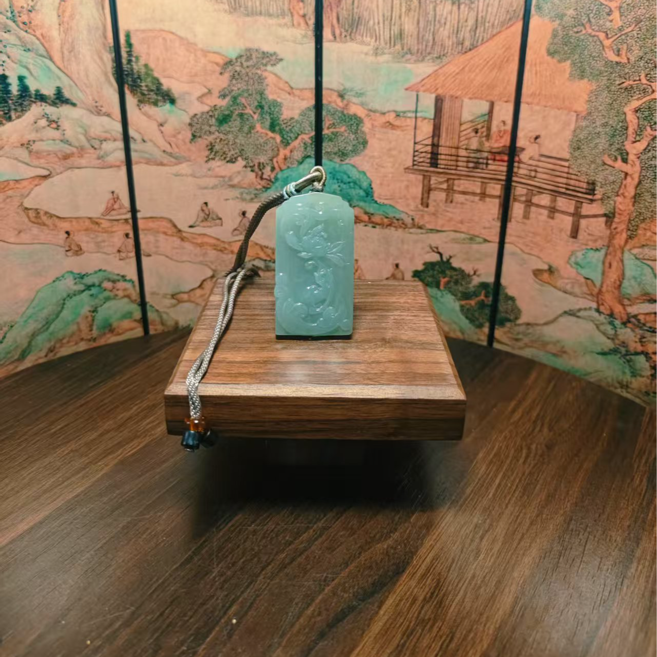 Z和田玉牡丹吊坠0857