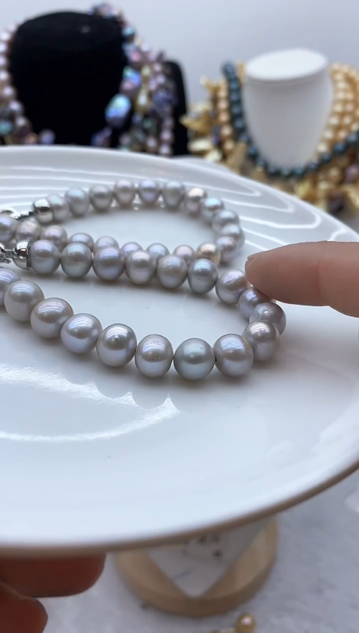 【闪购商品】淡水珍珠颈饰钛钢65