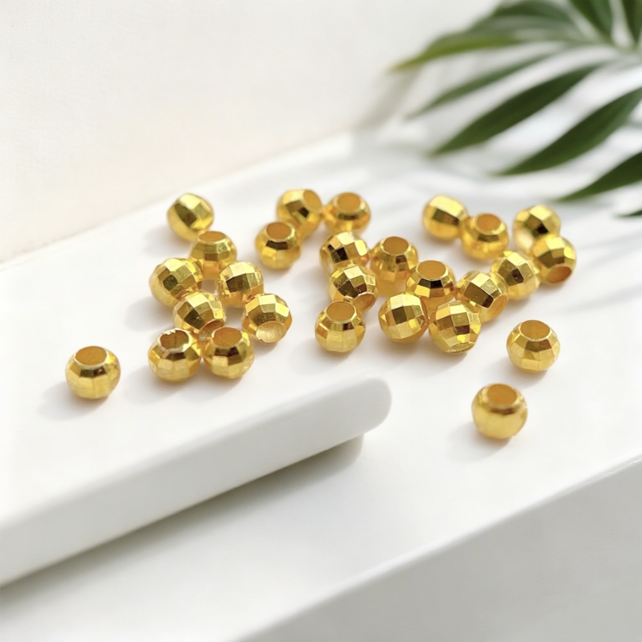 18K金 卡5mm镭射珠手链项链DIY配件（拍十送一）