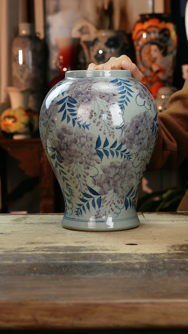 【闪购商品】瓷片景德镇纯手工釉下彩精品花瓶