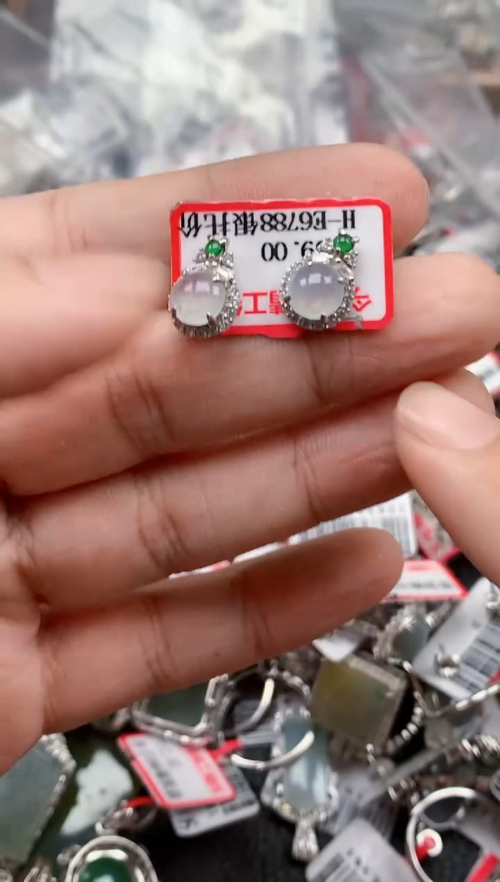 银S925镶嵌戒指翡翠天然A货缅甸翡翠