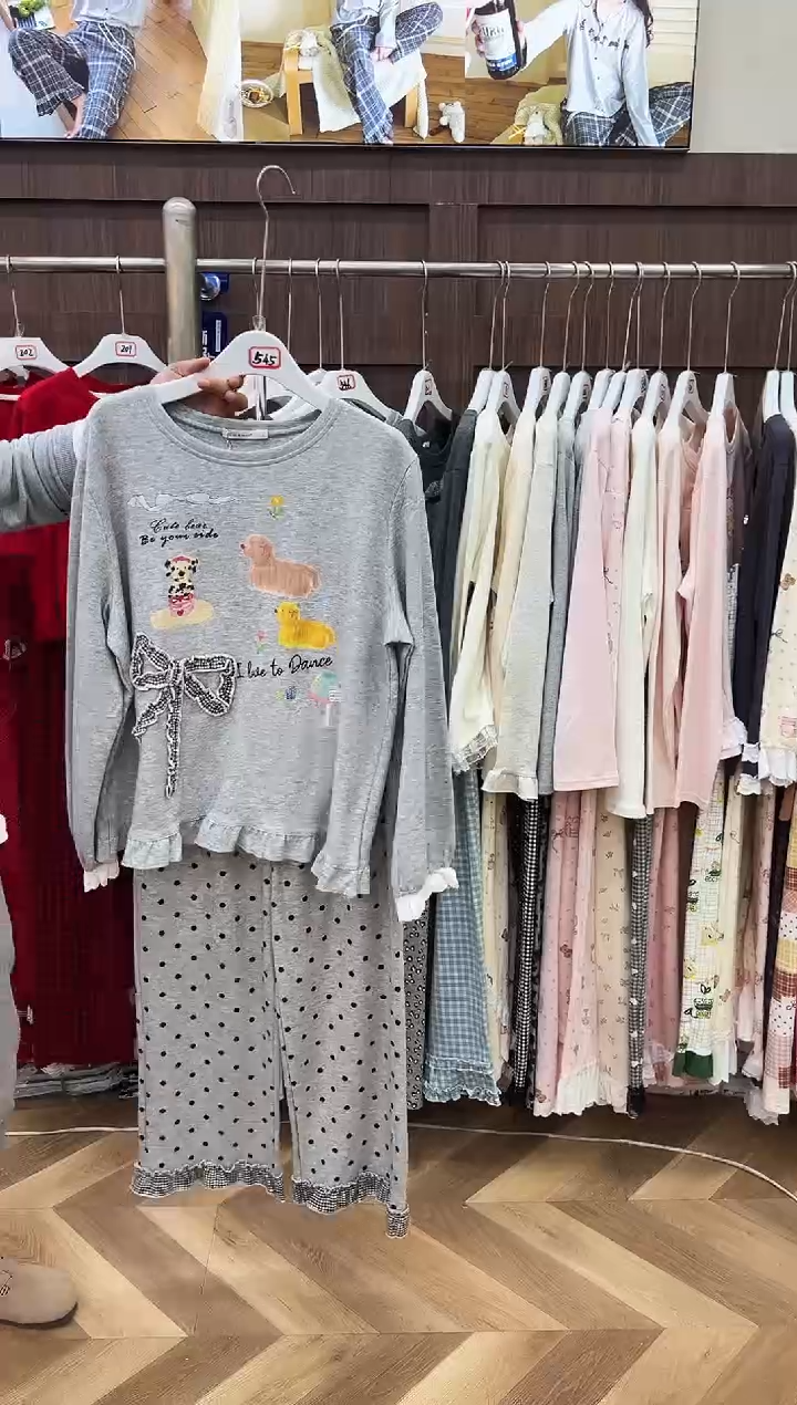 棉小熊长袖长裤XL号130-160斤以下