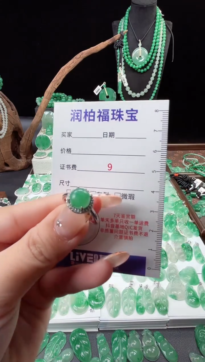 吊坠(赠链)合金石英质玉（非洲翠）28.240蛋面戒指
