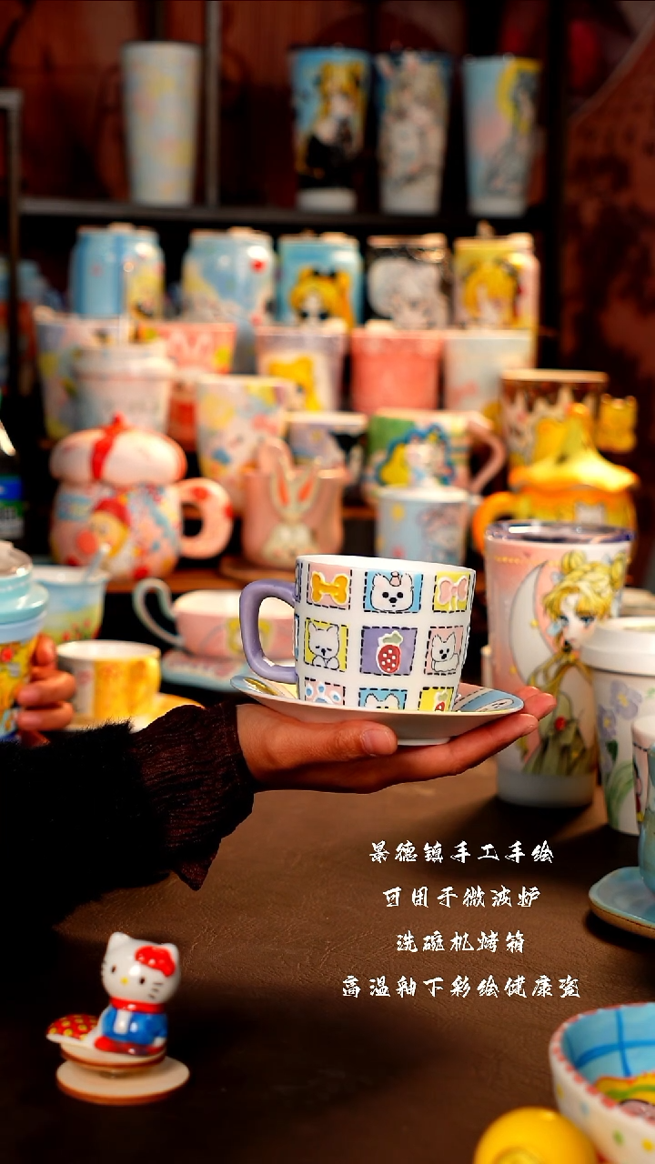 景德镇设计款手工手绘杯杯