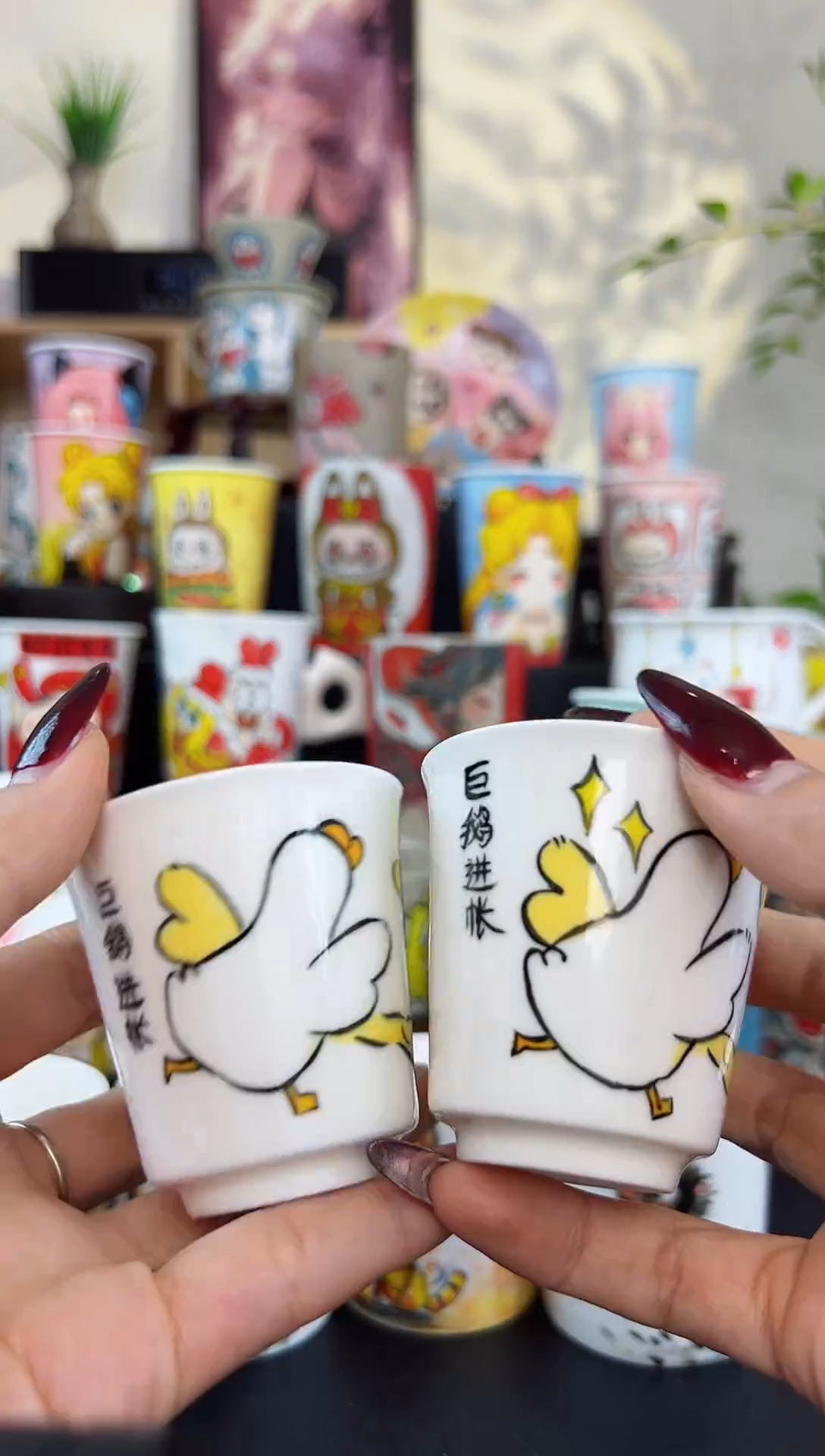 【闪购商品】摆件笙笙漫 手工手绘陶瓷杯杯