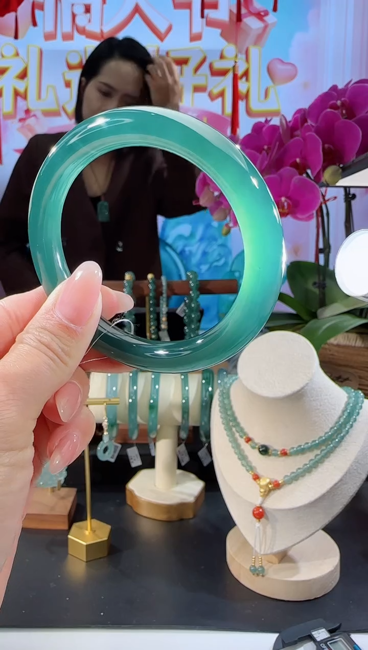 【闪购商品】定制翡翠手镯圆条未镶嵌57内圈口可选多样性发一