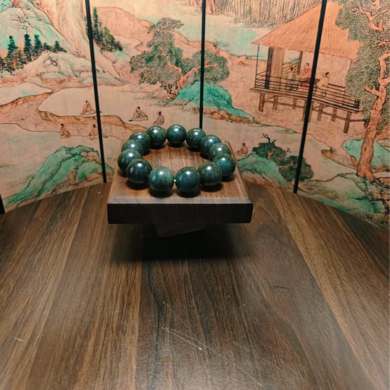 Y和田玉圆珠手串（卡18）0524