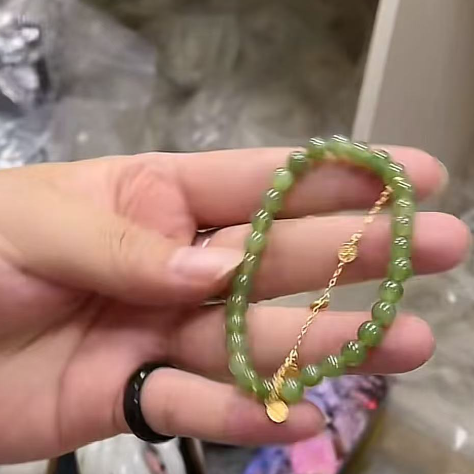 【玉经纶】-47075/Q28-和田玉手串-多样性发其—