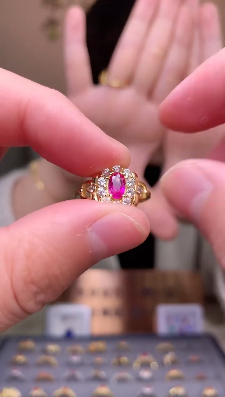 【闪购商品】红宝石戒指银S925镶嵌戒指