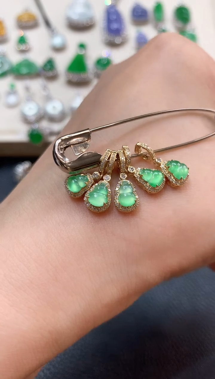 翡翠18K金镶嵌吊坠(不含链)b12 多样性一件发货