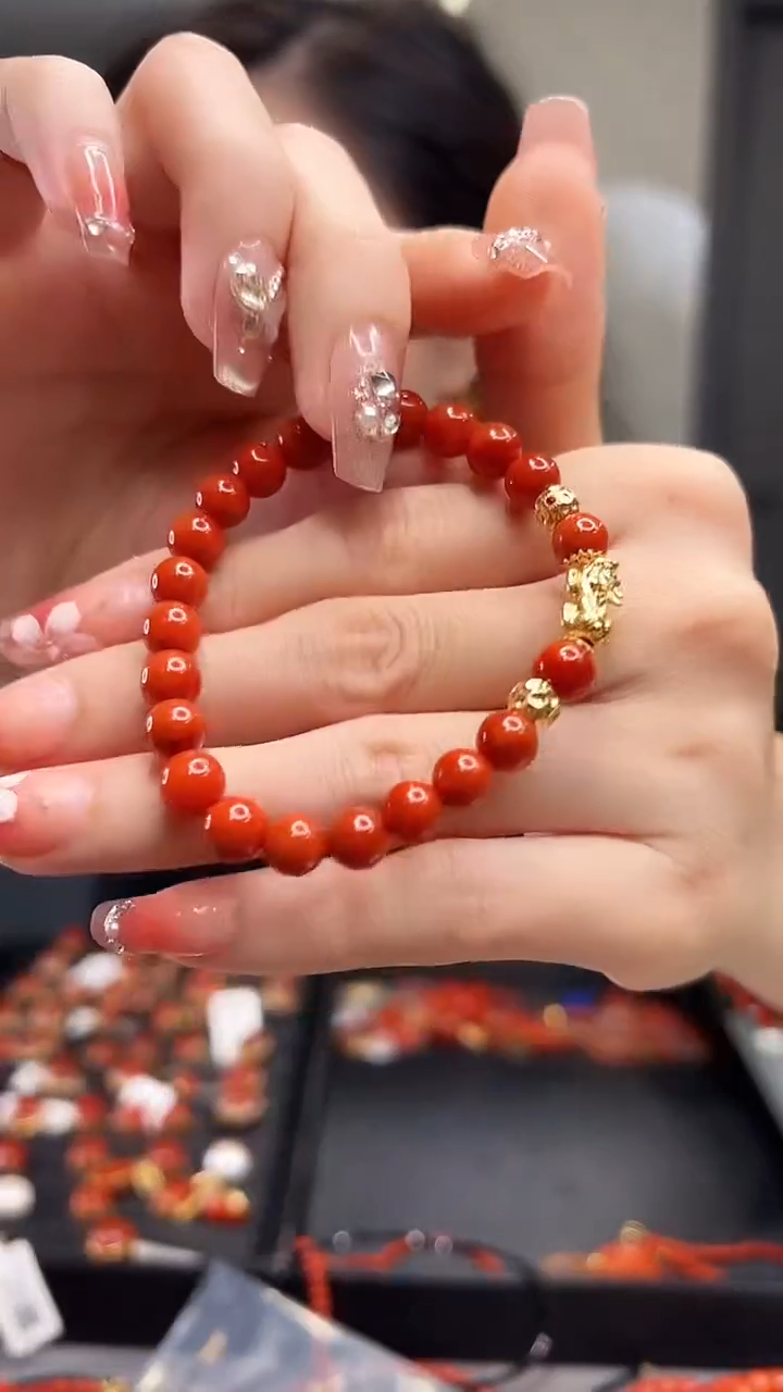 【闪购商品】南红玛瑙手串未镶嵌7mm/18K金设计款