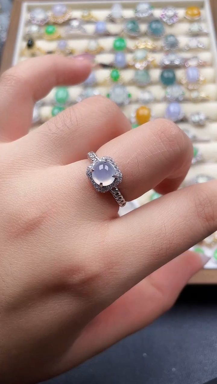 银S925镶嵌戒指翡翠1