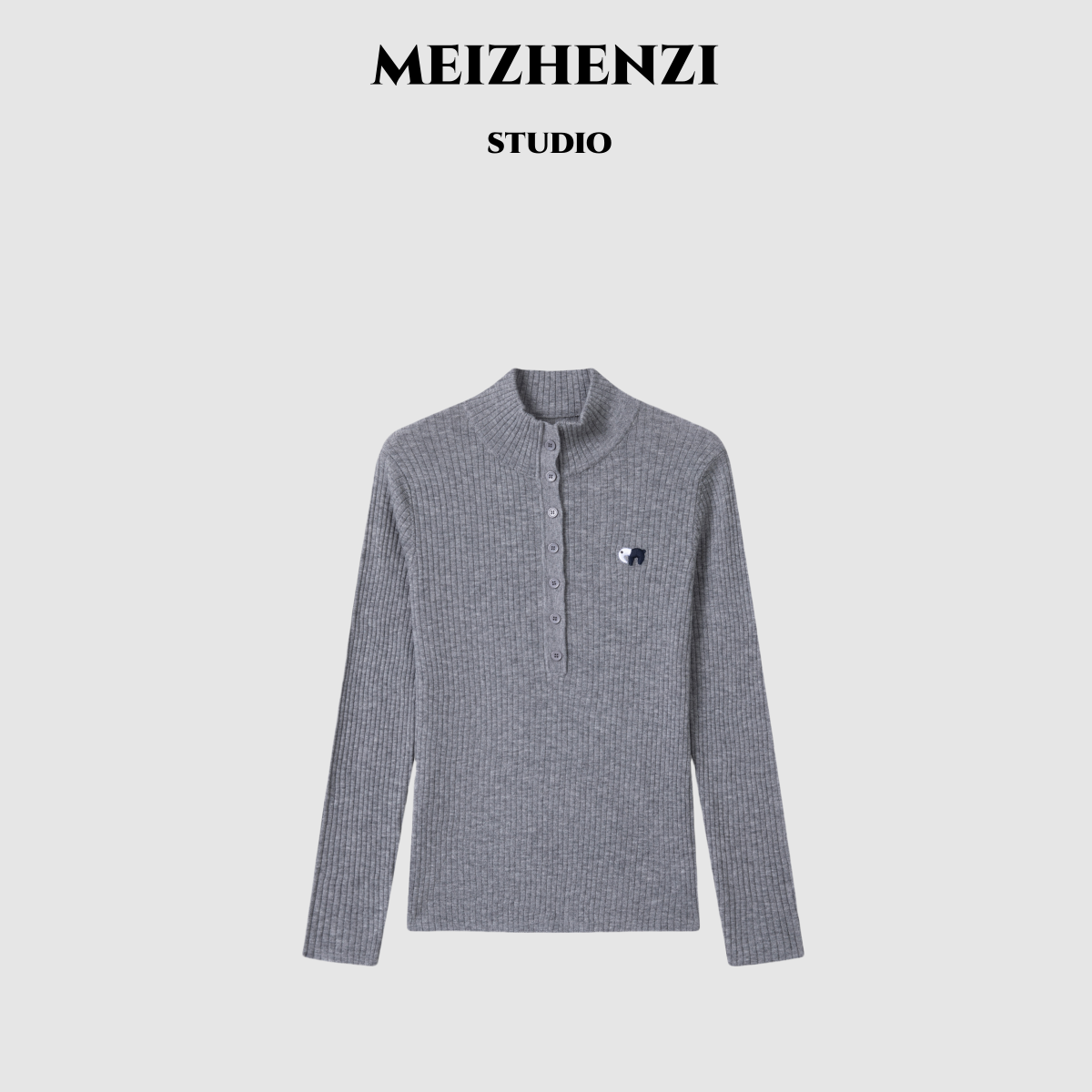 MEIZHENZI【太极小象】31%超细绵羊毛|秋冬半高领打底毛衣女针织衫