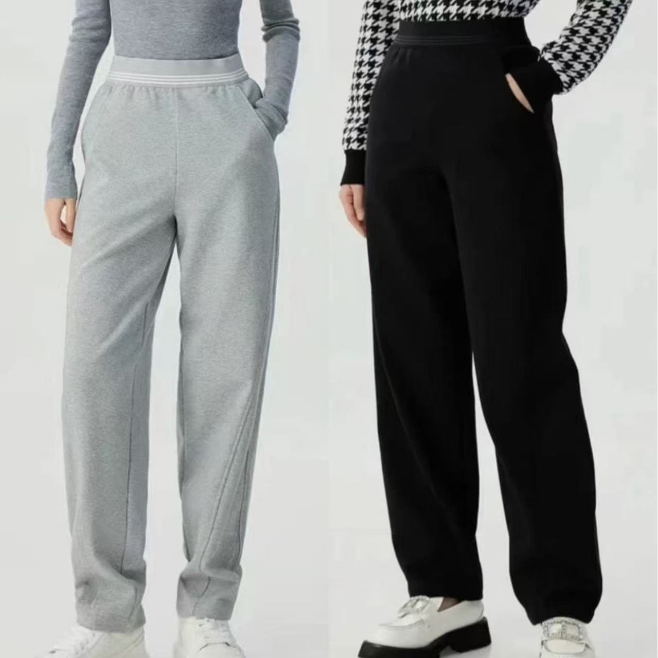 GIRDEAR/哥弟1100490秋冬新款高腰宽松时尚休闲风加绒女士香蕉裤 