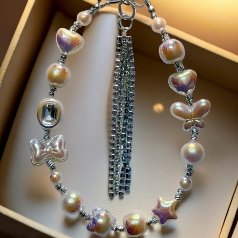 轻奢仿珍珠链条手机装饰挂链时尚防丢手腕饰