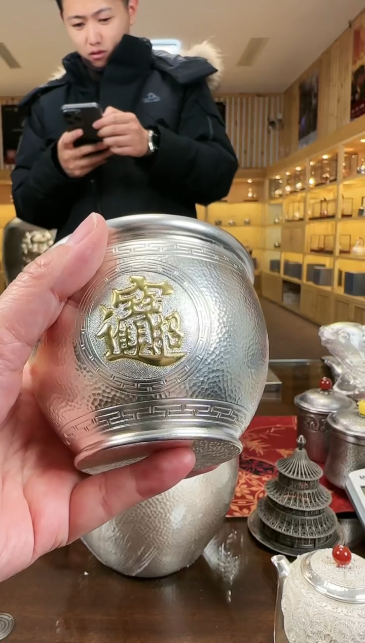 【闪购商品】门海杯门海缸足银纯手工