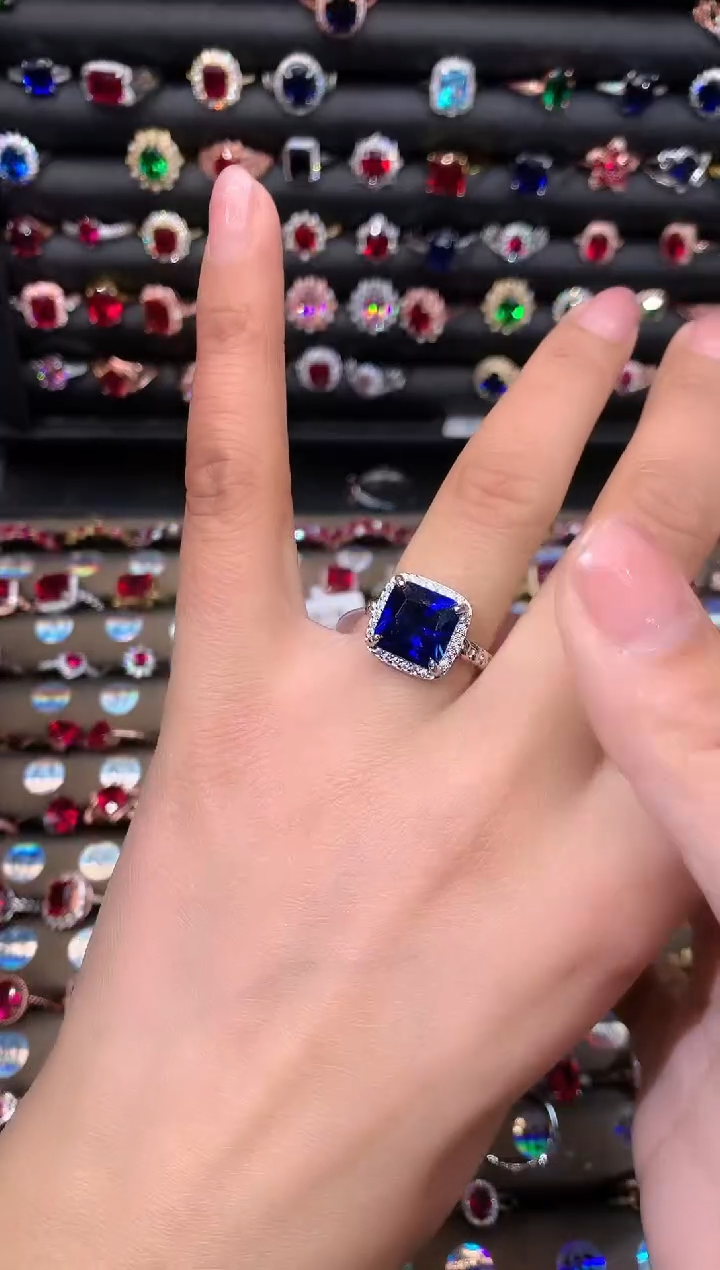 【闪购商品】蓝宝石戒指银S925镶嵌1