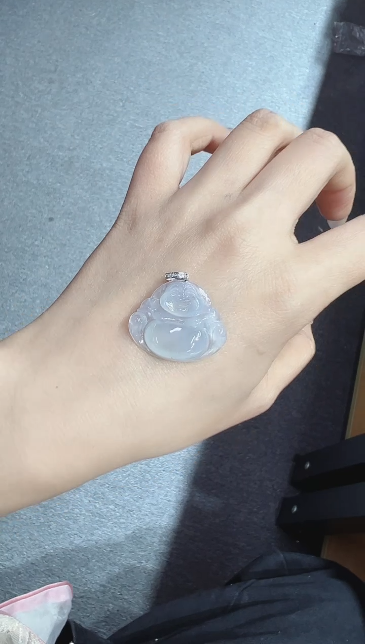 【闪购商品】翡翠颈饰18K金镶嵌v0254佛公