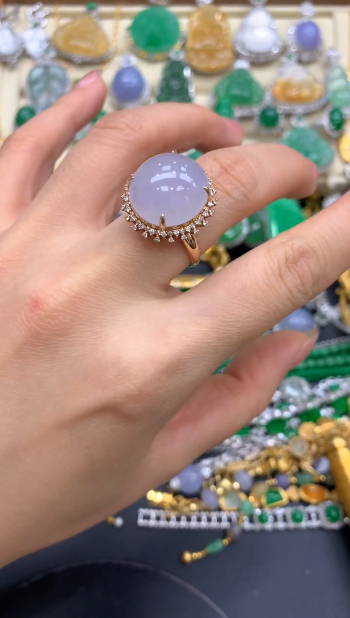 【闪购商品】翡翠戒指18K金镶嵌417-中国好珍宝