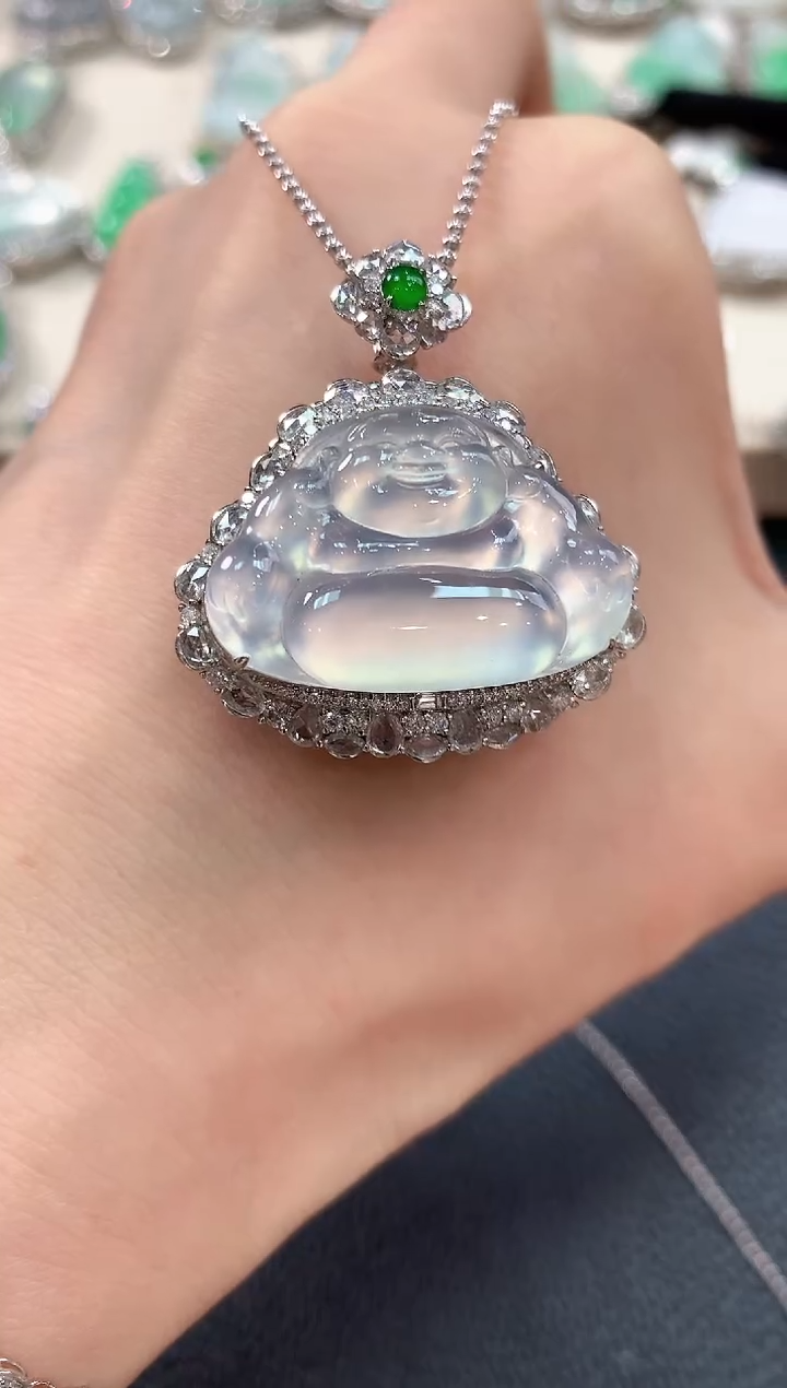 【闪购商品】翡翠吊坠(不含链)18K金镶嵌n97  