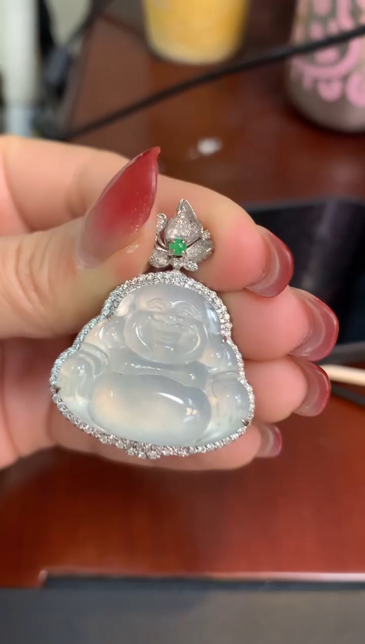 【闪购商品】翡翠吊坠(不含链)18K金镶嵌吊坠