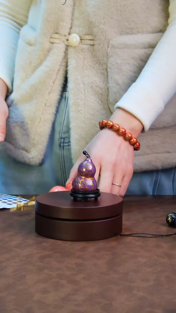 【闪购商品】156直播一物一图大漆酒葫芦送底座送挂绳