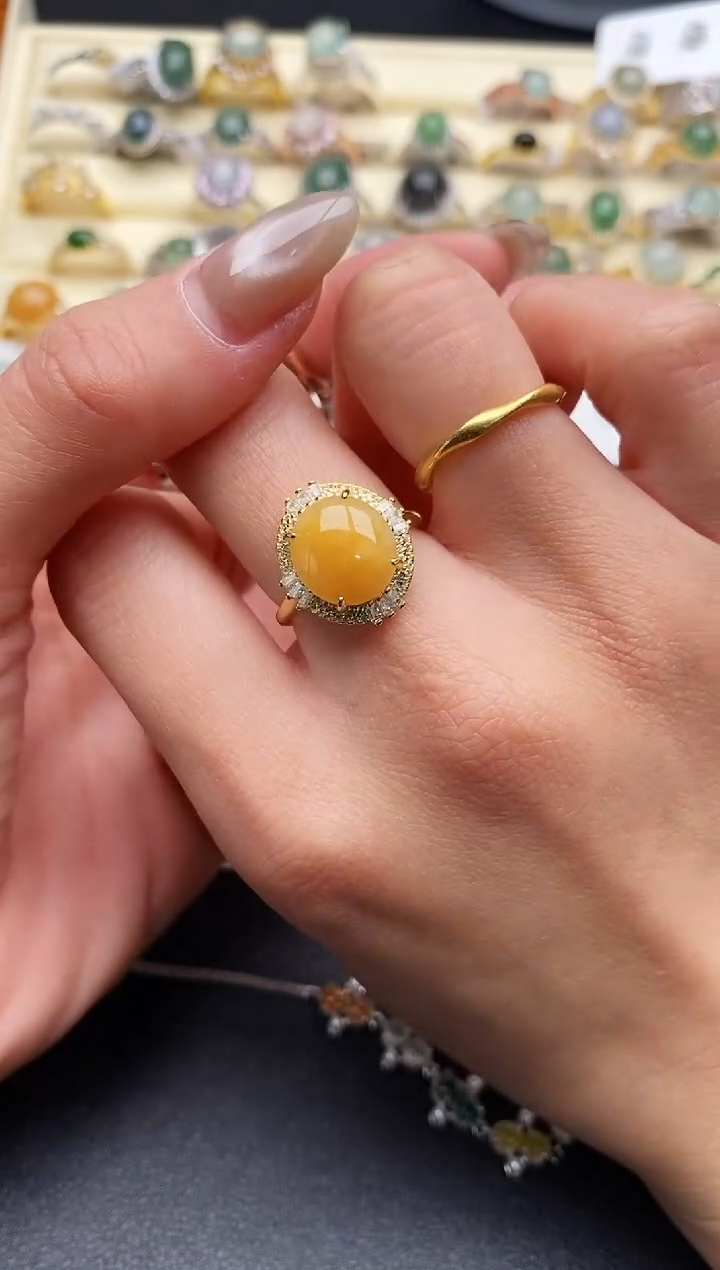 【闪购商品】翡翠戒指银S925镶嵌11111+3