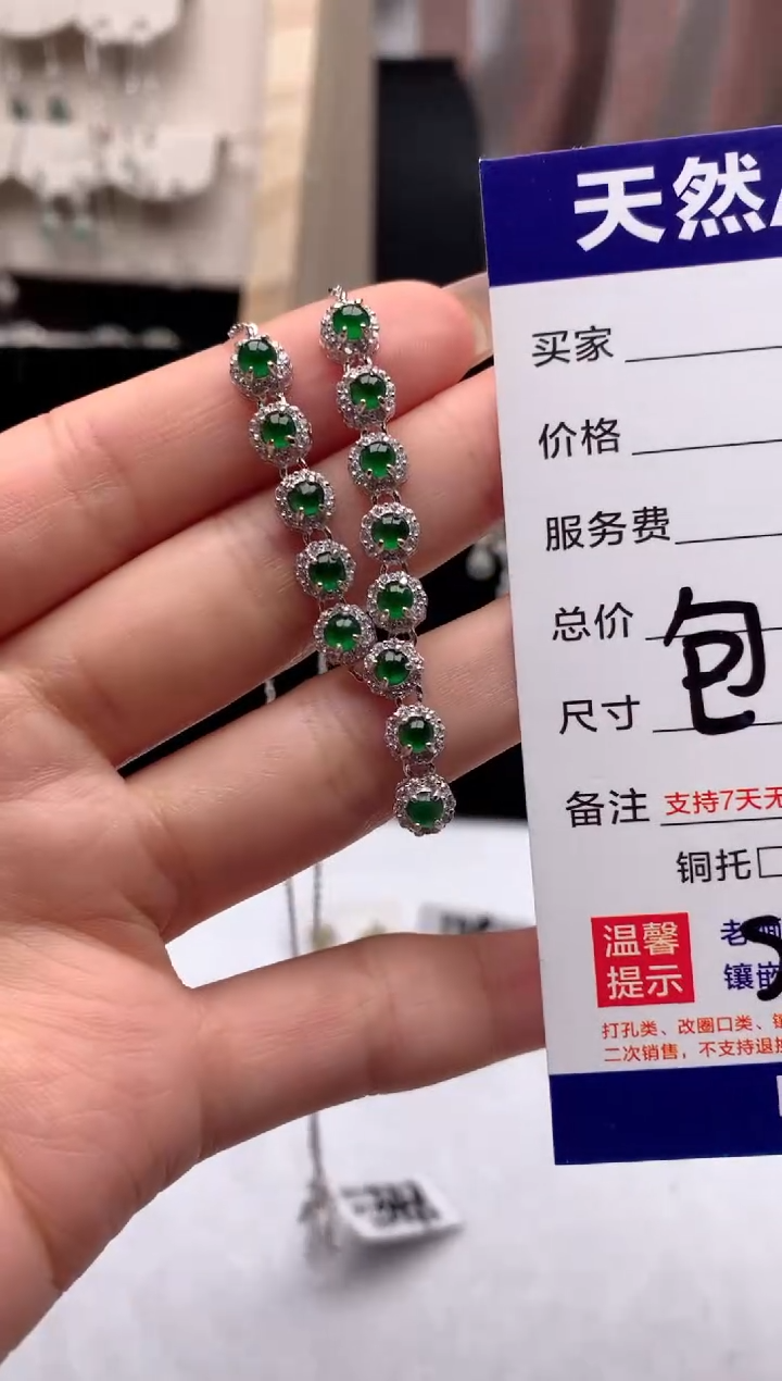 【闪购商品】翡翠项链银S925镶嵌1号