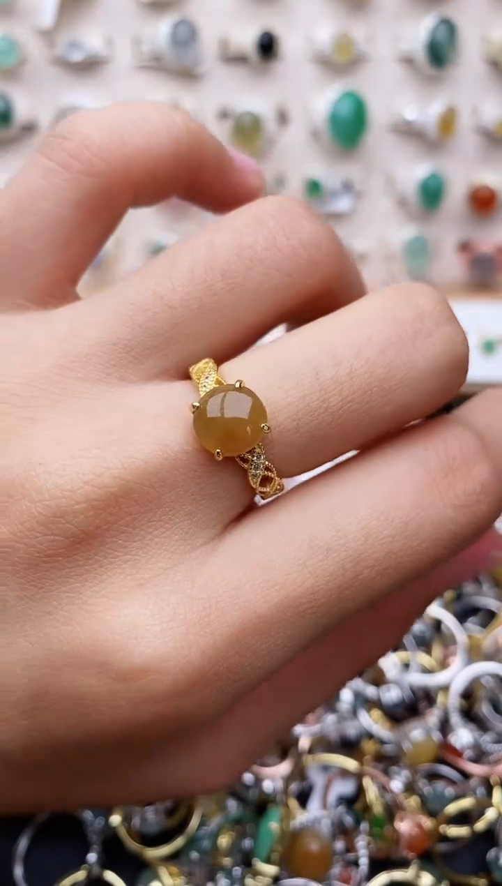 【闪购商品】翡翠戒指银S925镶嵌缅甸翡翠