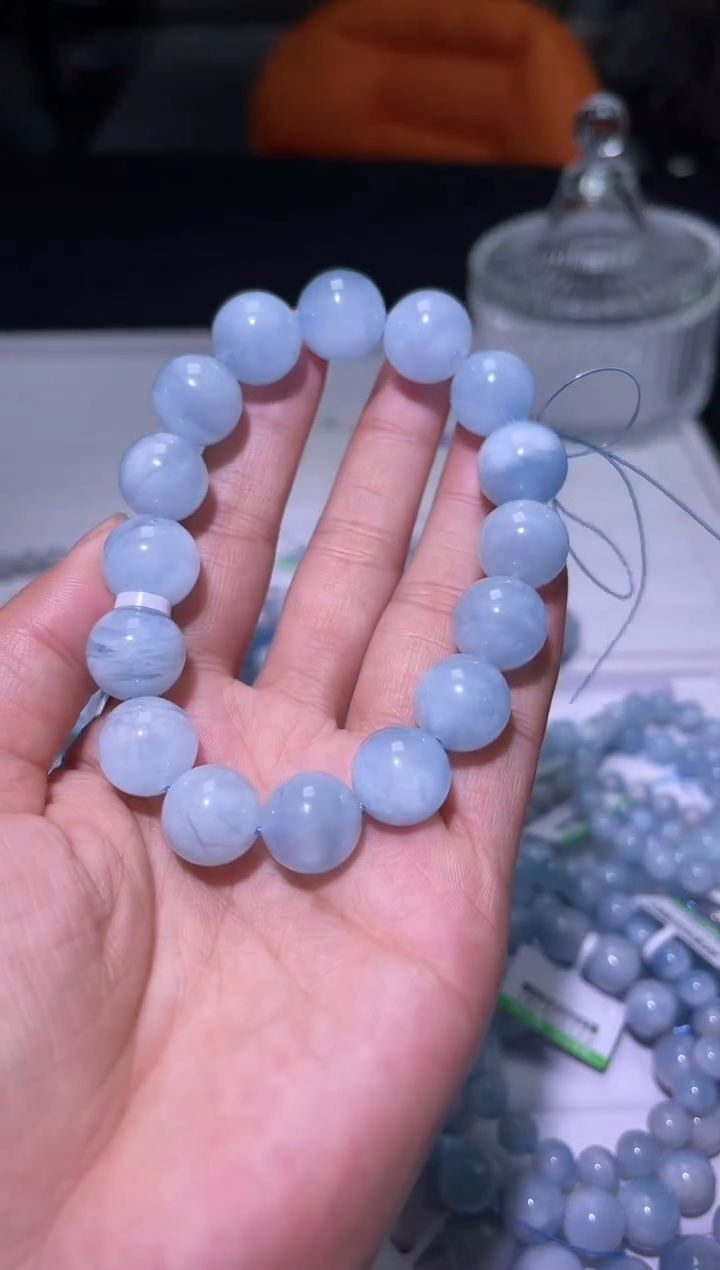 1海蓝宝石（处理）J016-13mm海蓝宝单圈-多样性发其一
