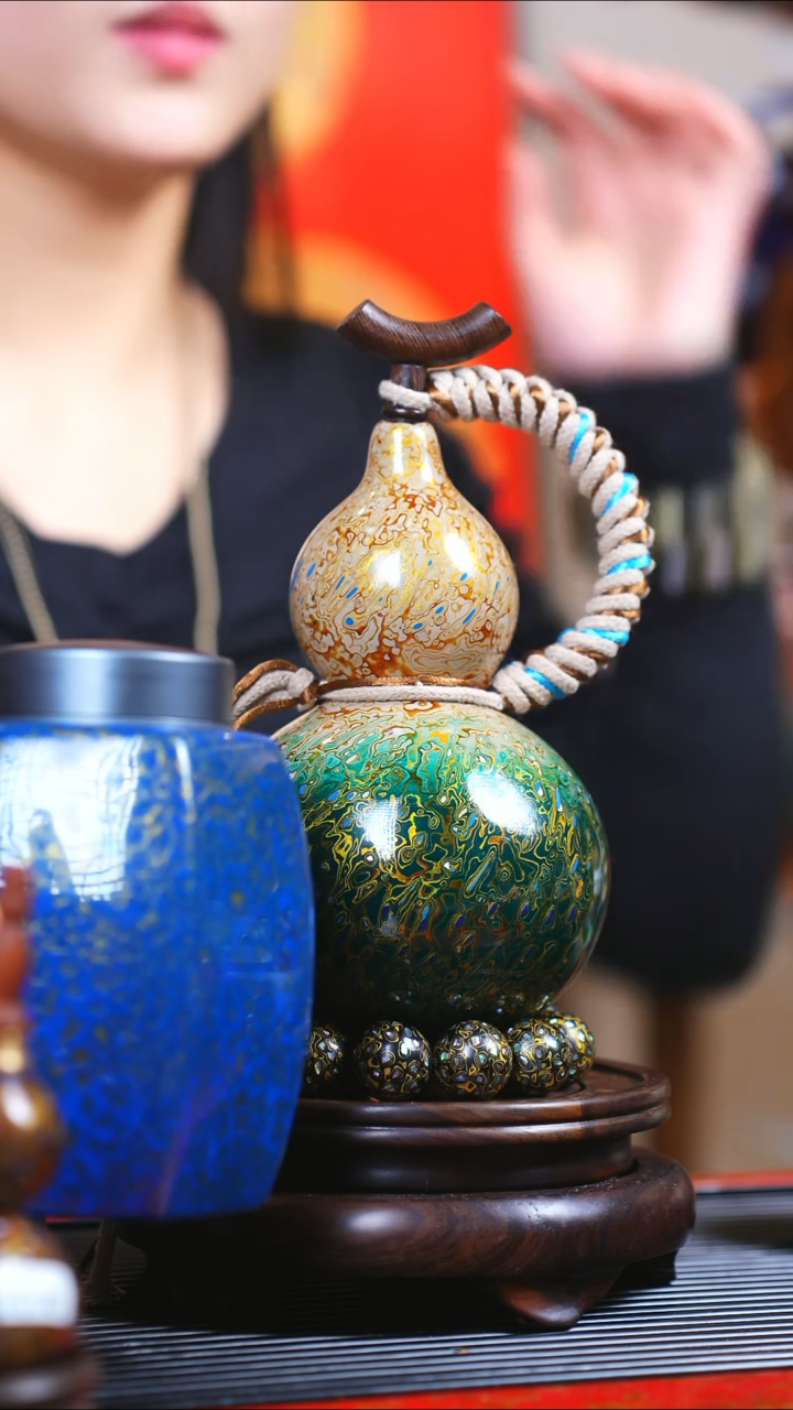 【闪购商品】JG272过年送臻选大漆+蓝色茶罐