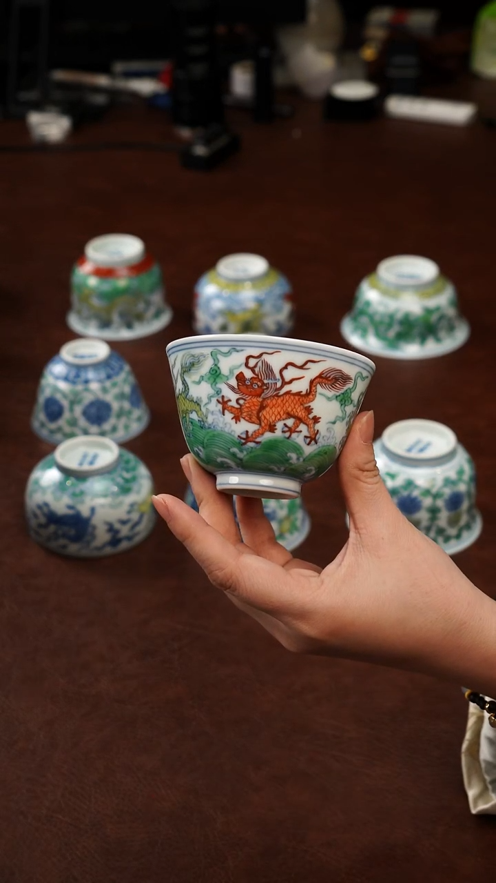 摆件陶景德镇瓷器，青花瓷手绘茶具~