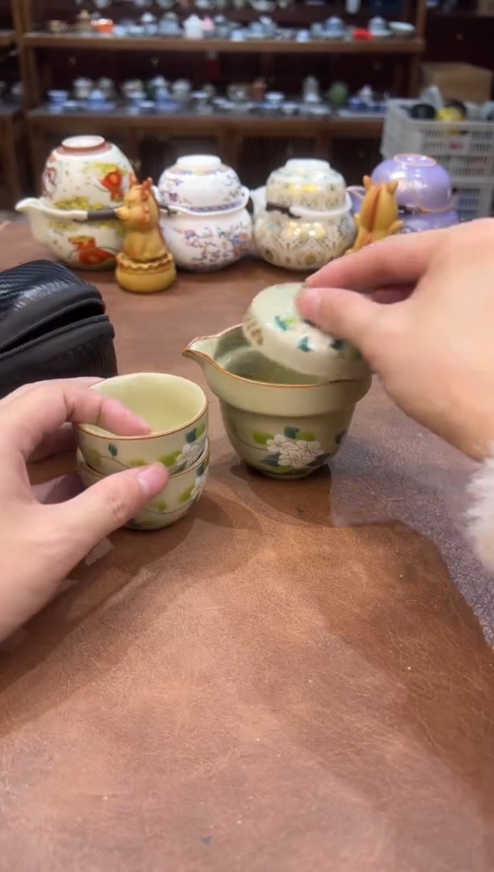 真的很便宜会开片的旅行茶具