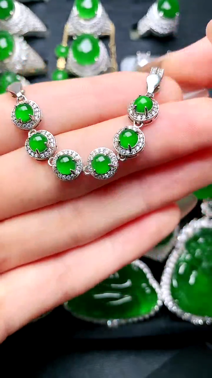 【闪购商品】翡翠手链银S925镶嵌手链