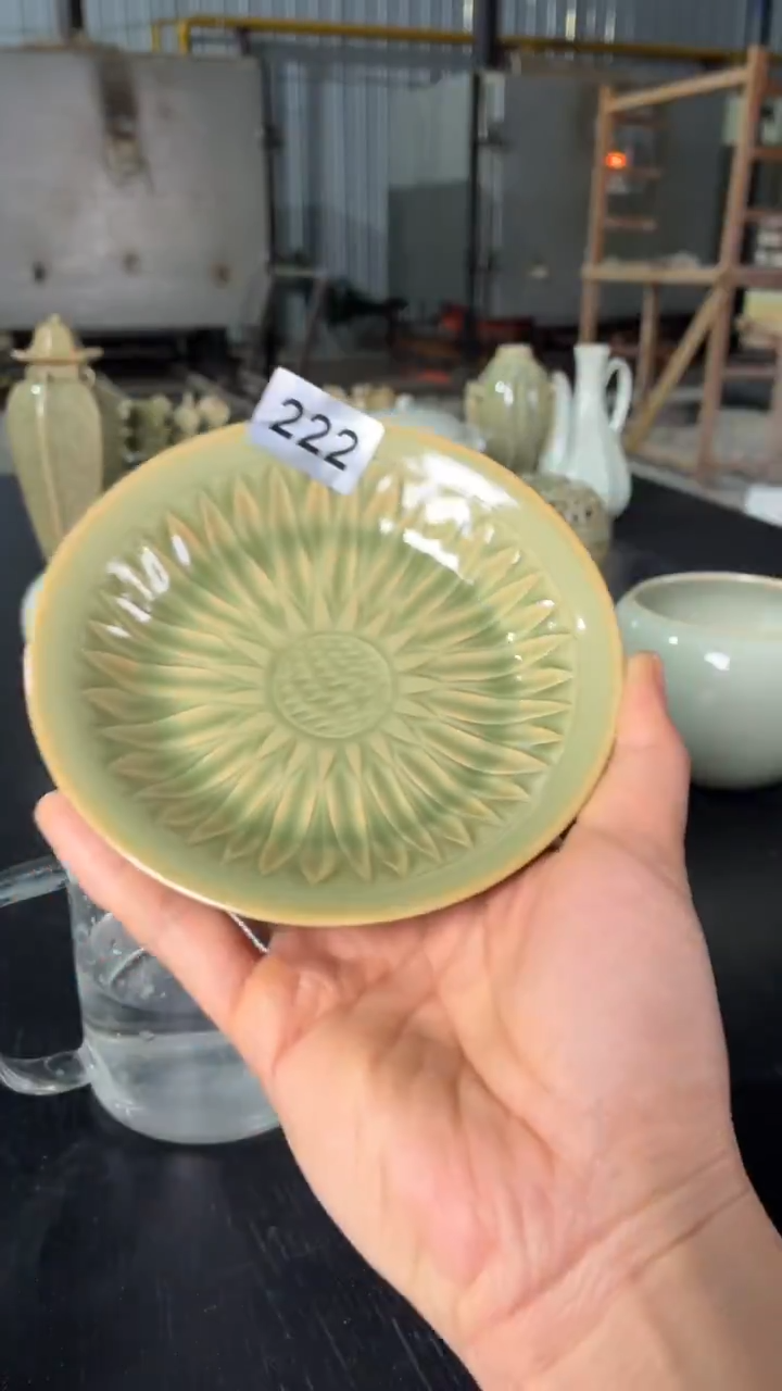 耀州窑仰山莲瓣小盘微瑕222